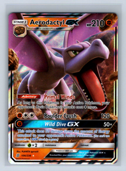 Pokemon Aerodactyl GX Ultra Rare S&M Unified Minds 106/236 NM - Image 1