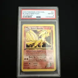 First Edition 2000 Pokemon Gym Challenge 21/132 Blaine's Ninetails PSA NM-MT 8 - Image 1