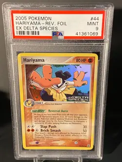 Pokemon 2005 EX Delta Species 44/113 Reverse Holo Hariyama PSA 9 Mint - Image 1