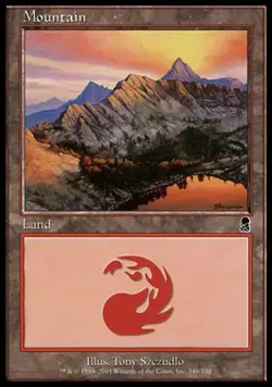 1x Mountain (346) - Foil Heavy Play, English Odyssey MTG Magic - Image 1
