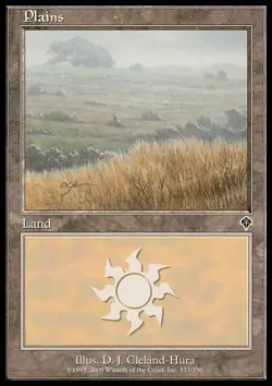 1x Plains (333) - Foil Heavy Play, English Invasion MTG Magic - Image 1