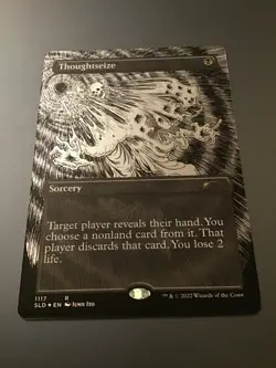 MTG Secret Lair #1117 Thoughtseize Borderless Etched Foil NM - Image 1