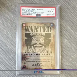 Bandai One Piece CCG Gol D. Roger OP09-118 SP Wanted Poster Foil PSA 10 English - Image 1