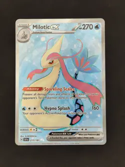 Pokemon TCG Milotic EX Ultra Rare Holo Card 217/191 Sv08: Surging Sparks Mint - Image 1