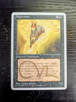 MTG FOURTH EDITION Nightmare SIGNED IN GOLD BY MELISSA BENSON - Image 1
