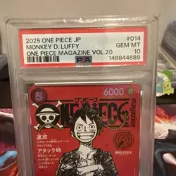 ONE PIECE MONKEY D. LUFFY 2025 JPN PROMOS #014 MAGAZINE VOL.20 PSA 10 - Image 3