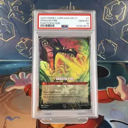 2024 DISNEY LORCANA EN C1-LORCANA CHALLENGE PROMO #1 DRAGON FIRE PSA 10 - Image 2