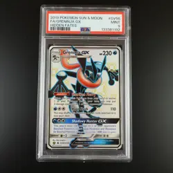 PSA 9 Greninja GX SV56/SV94 Pokemon Hidden Fates Full Art Holo Card - Image 1
