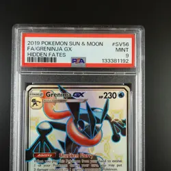 PSA 9 Greninja GX SV56/SV94 Pokemon Hidden Fates Full Art Holo Card - Image 2