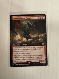 Cavern-Hoard Dragon NM EXTENDED ART MTG! LOTR Commander - Image 1