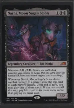 Kamigawa: Neon Dynasty #114 Nashi, Moon Sage's Scion - Image 1