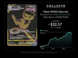 Mew VMAX TG30/TG30 Swsh11: Lost Origin Trainer Gallery Secret Rare Holo ENG - Image 2