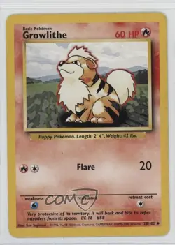 Growlithe 1999-2000 Printing Pokemon Base Set #28 1999 - Image 1
