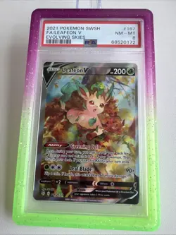 Leafeon V 167/203 PSA 8 Evolving Skies Alternate Full Art Pokemon TCG - Image 1