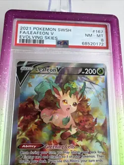 Leafeon V 167/203 PSA 8 Evolving Skies Alternate Full Art Pokemon TCG - Image 3