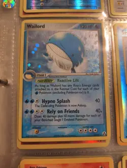 Pokemon TCG Wailord 14/92 Legend Maker Rare Holo Swirl 2006 - Image 1