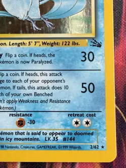 Articuno NM LP Unlimited Fossil Holo Rare 2 Pokemon Vintage WoTC Wizards 1999 - Image 5