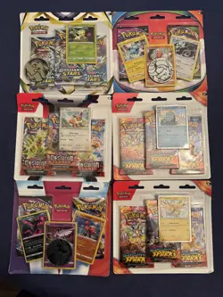 Pokemon TCG Blister Packs- 6 Packs, Fusion Strike, Brilliant Stars, Obsidian - Image 1