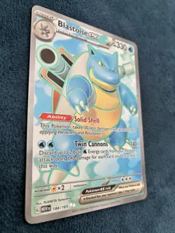 Pokemon TCG Blastoise ex 184/165 SV 151 Full Art Holo English Ultra Rare - Image 3