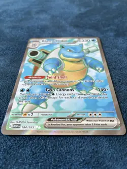 Pokemon TCG Blastoise ex 184/165 SV 151 Full Art Holo English Ultra Rare - Image 4