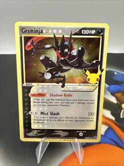 Pokemon Greninja Gold Star Celebrations SWSH144 Black Star Promo SWSH144 130 LP - Image 1