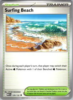 Surfing Beach Mega Evolution 129/132 Uncommon Pokemon Near Mint - Image 1