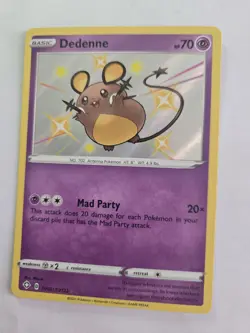 Dedenne SV051/SV122 Shiny Rare Shining Fates Shiny Vault Pokemon Holo Near Mint - Image 1