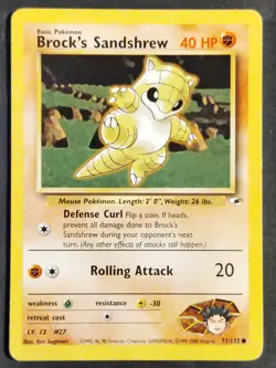 Brock's Sandshrew 071/132 Gym Heroes, Vintage ✰ WOTC Pokemon 2000 •MP - Image 1