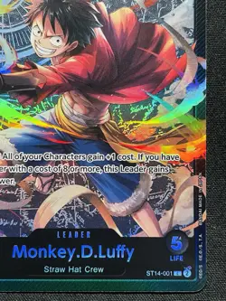 CARD ONE PIECE TCG - Monkey D Luffy ST14 001 Leader Alt art NEAR MINT English - Image 4