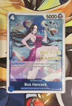One Piece Card Game - Boa Hancock OP02-059 Gold Stamped Judge Promo Card MINT - Image 1