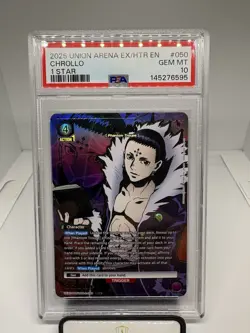 2025 UNION ARENA UEX04BT/HTR HUNTER X HUNTER VOL.2 #050 CHROLLO 1 STAR PSA 10 - Image 1
