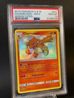 Pokemon TCG Charmeleon Hidden Fates SV7/SV94 Shiny Holo Rare - Gem Mint PSA 10 - Image 1