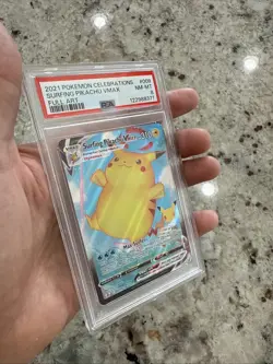 2021 POKEMON CELEBRATIONS #009 SURFING PIKACHU VMAX PSA 8 - Image 3