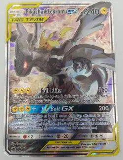 Pikachu & Zekrom GX SM168 Alternate Art - Pokemon TCG Black Star Promo - Damaged - Image 1