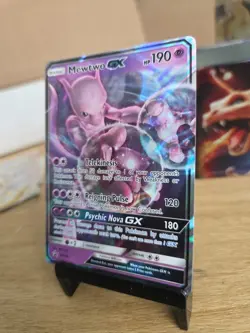Pokemon TCG Mewtwo GX Sun & Moon SM196 Black Star Promo Ultra Rare Holo - Image 1