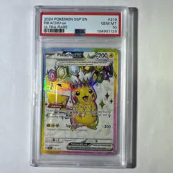 2024 Pokemon Pikachu ex 219/191 Ultra Rare Surging Sparks PSA 10 GEM MINT - Image 1