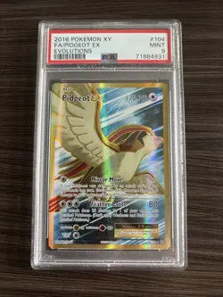 Pokemon XY Evolutions Pidgeot EX 2016 Full Art 104/108 PSA 9 Mint - Image 1