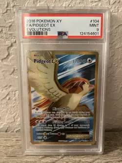 Pokemon XY Evolutions Pidgeot EX 2016 Full Art 104/108 PSA 9 Mint - Image 1