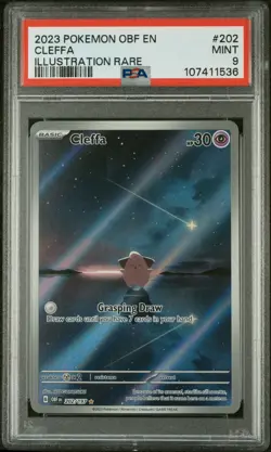 2023 POKEMON OBF EN-OBSIDIAN FLAMES #202 CLEFFA ILLUSTRATION RARE PSA 9 - Image 1