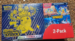 NEW Pokemon Surging Sparks Elite Trainer Box ETB + Booster Bundle Costco 2-Pack - Image 1