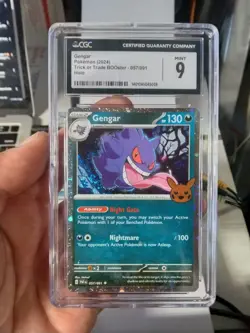 Pokemon Gengar Holo 2024 Trick Or Trade BOOster 057/091 CGC 9 Mint - Image 1