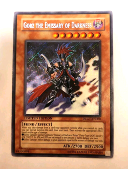 yugioh! English Secret Rare Limited Gorz the Emissary of Darkness #DLG1-EN000 - Image 1