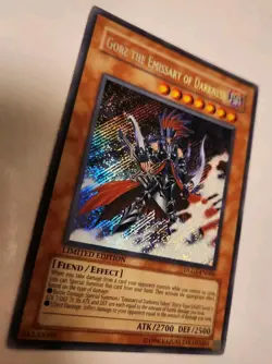 yugioh! English Secret Rare Limited Gorz the Emissary of Darkness #DLG1-EN000 - Image 4