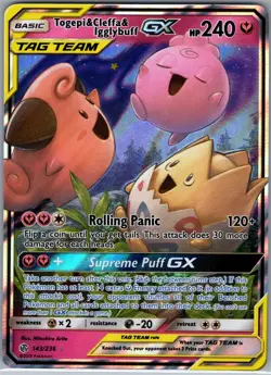 Togepi & Cleffa & Igglybuff GX 143/236 - Cosmic Eclipse - Pokemon Card - NM - Image 1