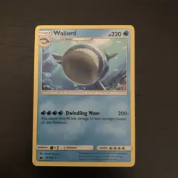 Pokemon TCG Wailord Sun & Moon: Celestial Storm 40/168 Regular Rare Lp - Image 1