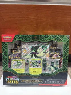 Pokemon paldean fates premium collection box Meowscarada Ex New Sealed - Image 1