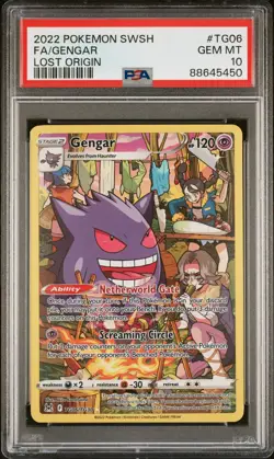 2022 Pokemon GENGAR SWSH LOST ORIGIN Trainer Gallery Full Art TG06/TG30 PSA 10 - Image 1