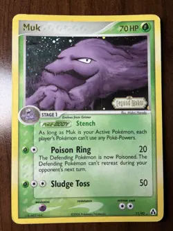 Pokemon TCG Muk Legend Maker Reverse Holo Rare 11/92 LP - Image 1