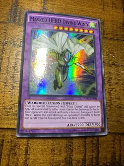 Masked HERO Divine Wind SDHS-EN043 Unlimited Edition Super Rare LP + BONUS - Image 1