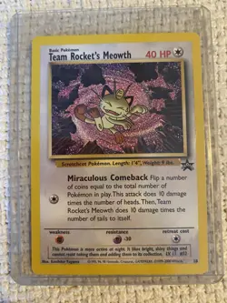 Pokemon TCG Team Rockets Meowth #18 Black Star Promo Card 2000 - Image 1